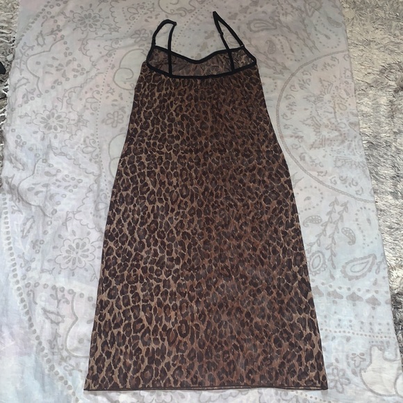 Dolce & Gabbana Intimo Leopard Sheer Nightgown Chemise Slip Dress Italy Sz Small - Picture 5 of 9